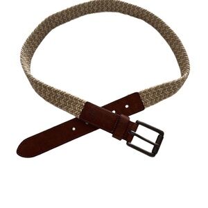 Fossil Men's Tan and Brown Braided Belt- 34